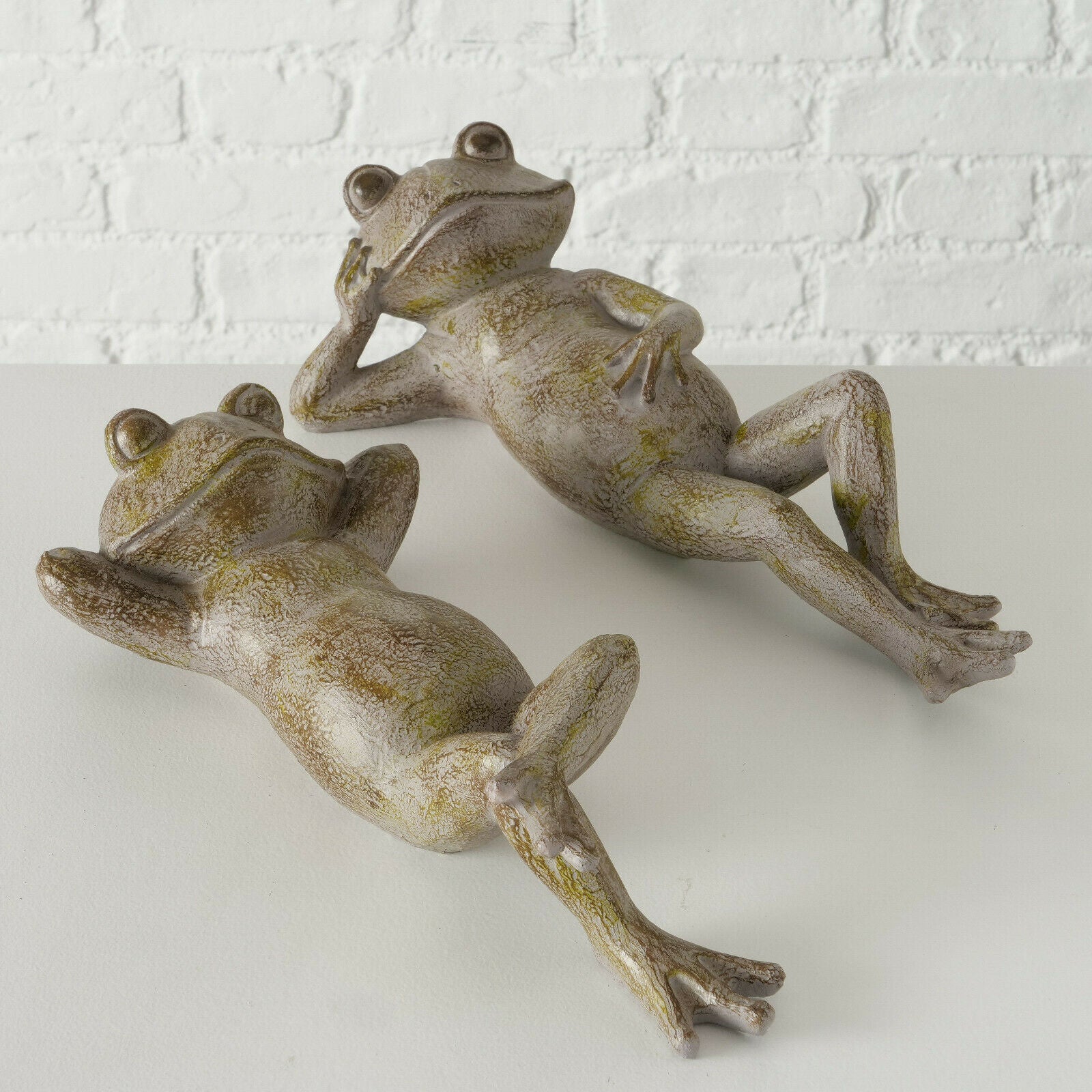Distressed Laying Frog Home Ornaments 40cm