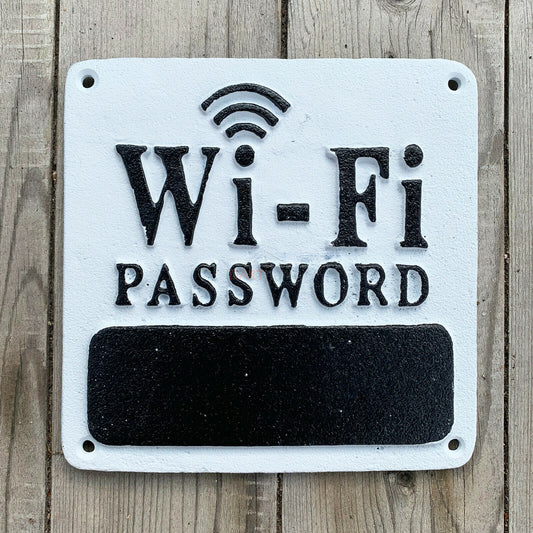 WiFi-Passwort Wandschild aus Gusseisen