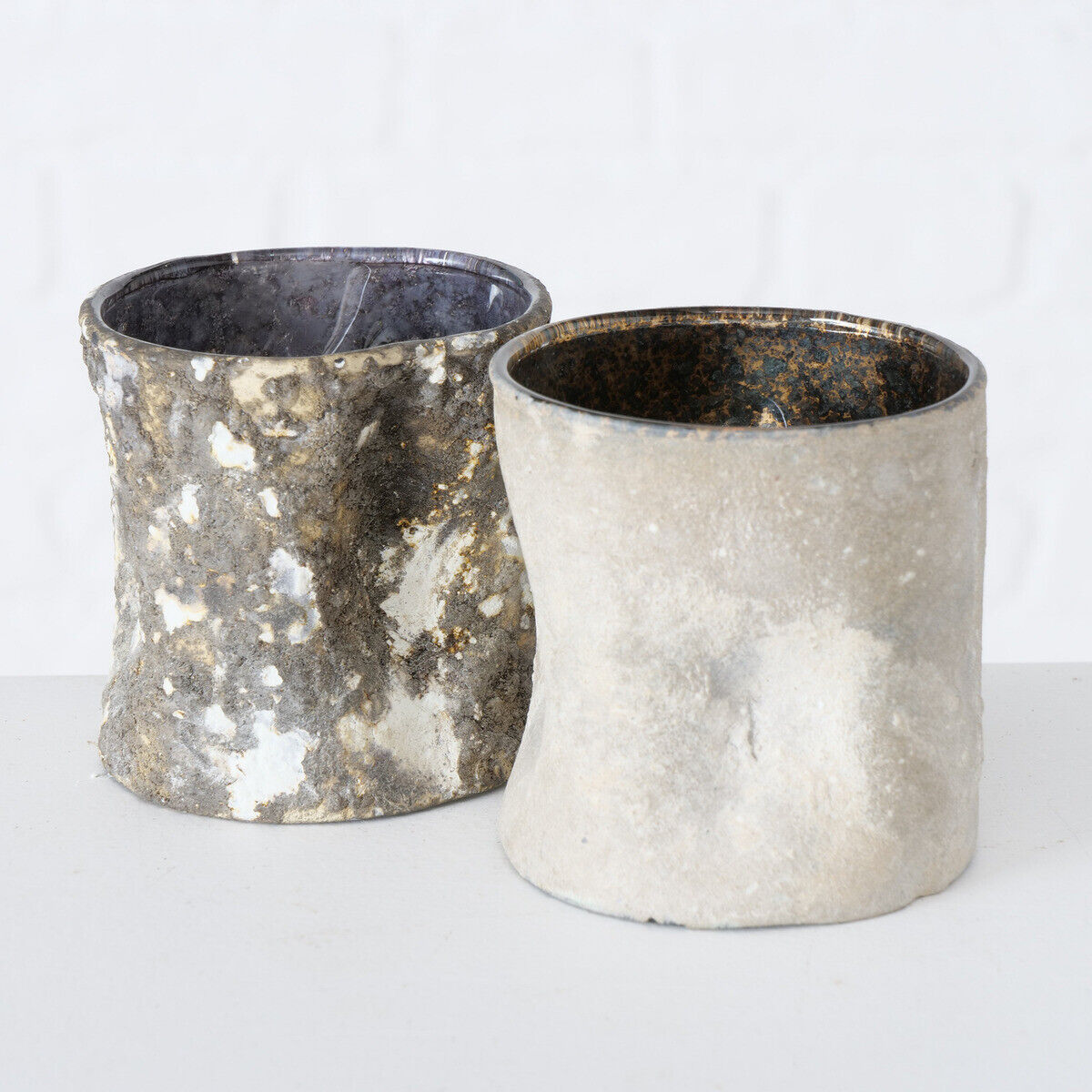 Set Of 2 Rustic Tea Light Holders