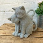 Silver Glitter Cat Couple Ornament