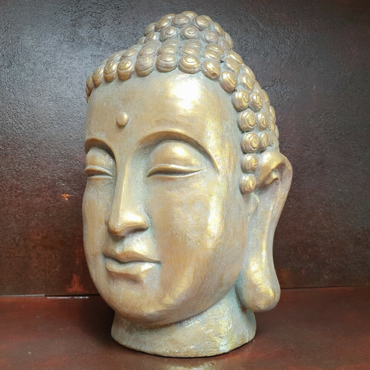 Gold Thai Buddha Head Sculpture