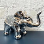 Silver Diamante Elephant Ornament