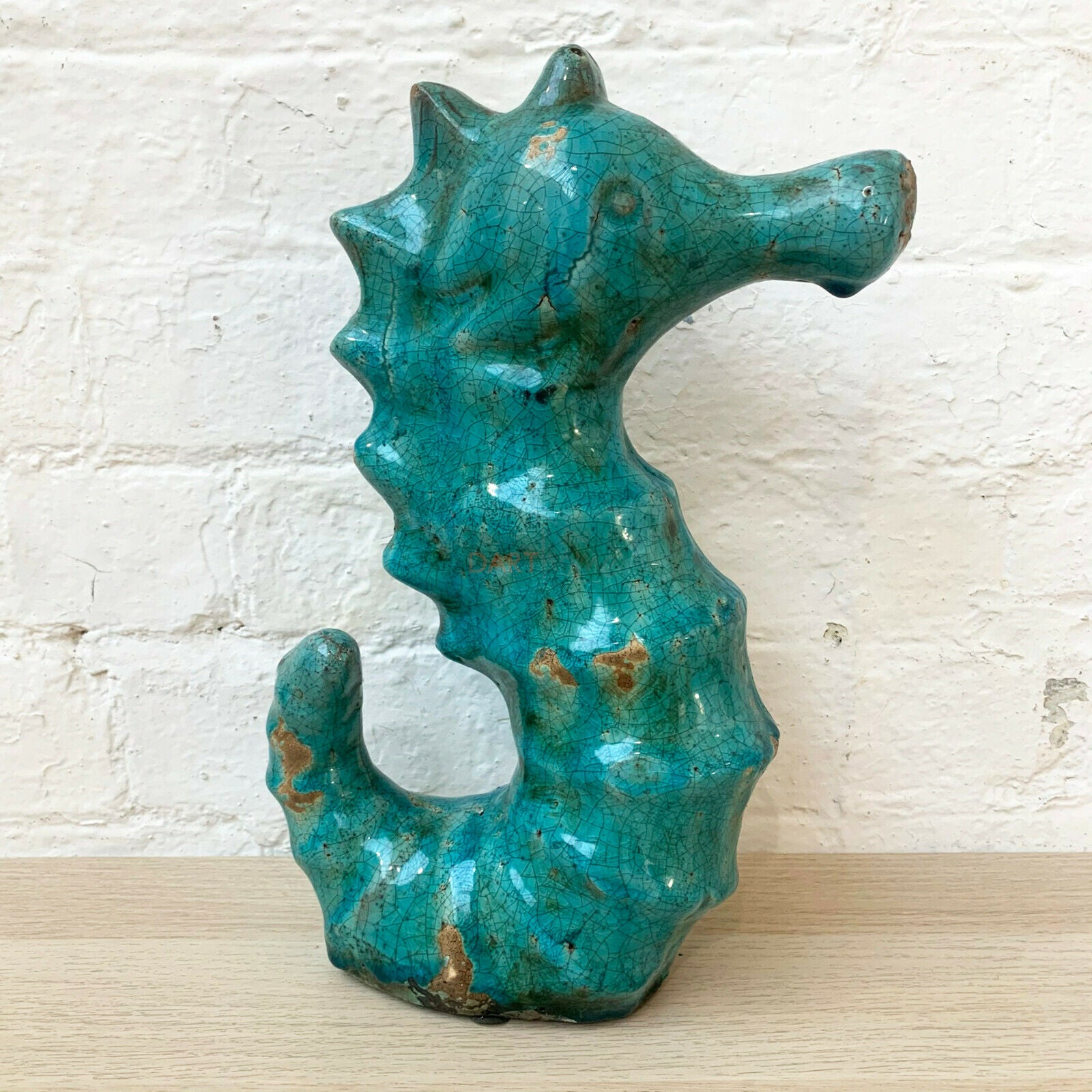 Ceramic Mosaic Blue Sea Horse Ornament