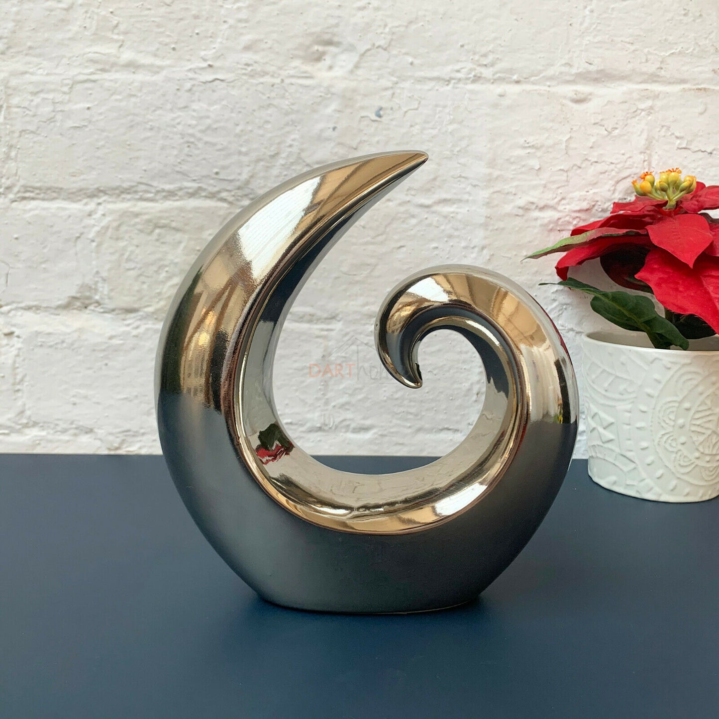 Chrome Abstract Swirl Sculpture