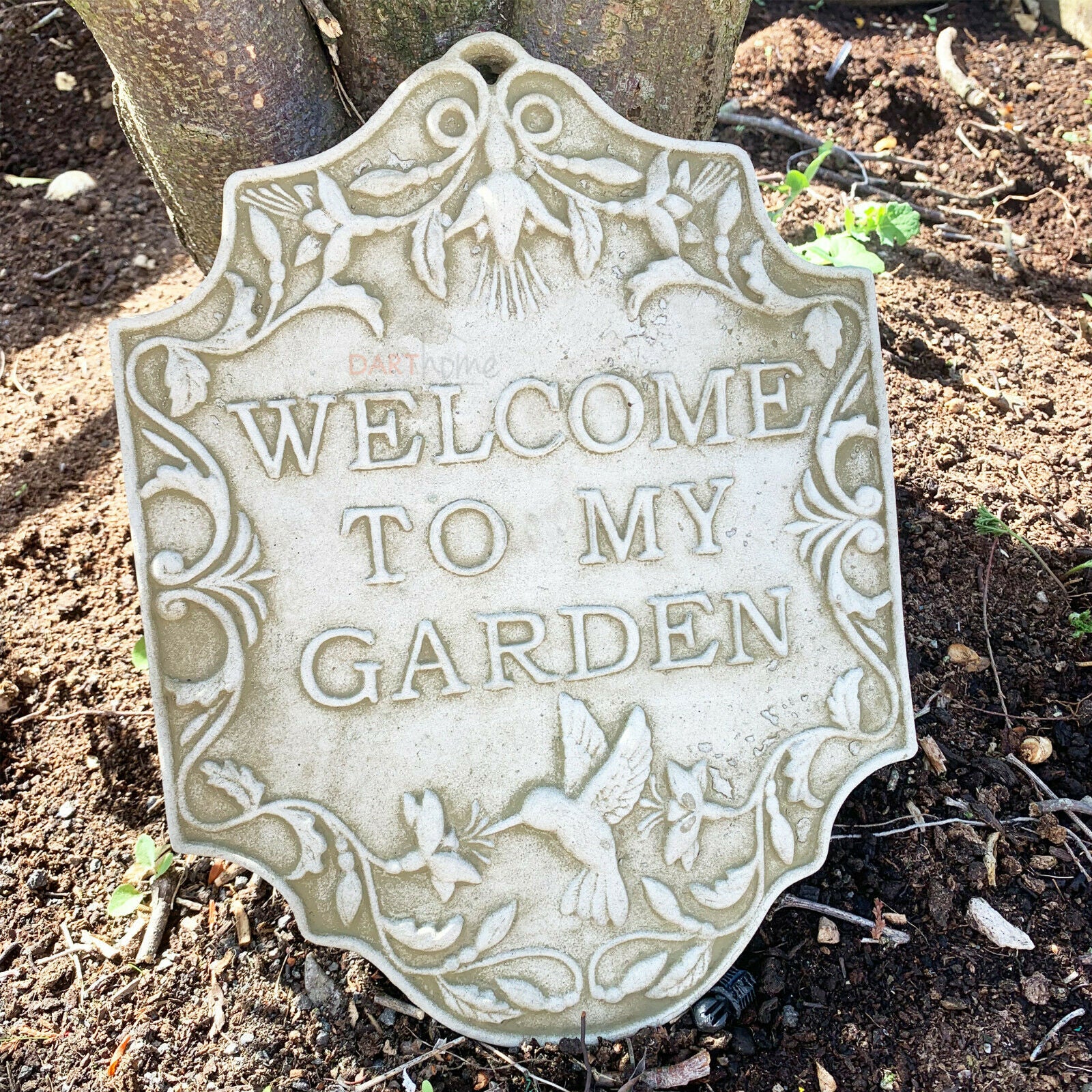 Stone Welcome To Our Garden Plaque