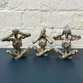 S/3 Three Wise Skeletons Silver Steampunk Ornament
