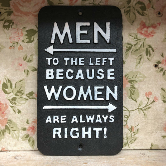 Black Cast Iron Women Are Always Right Sign
