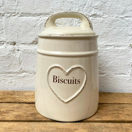 Love Heart Ceramic Biscuit Jar 22cm