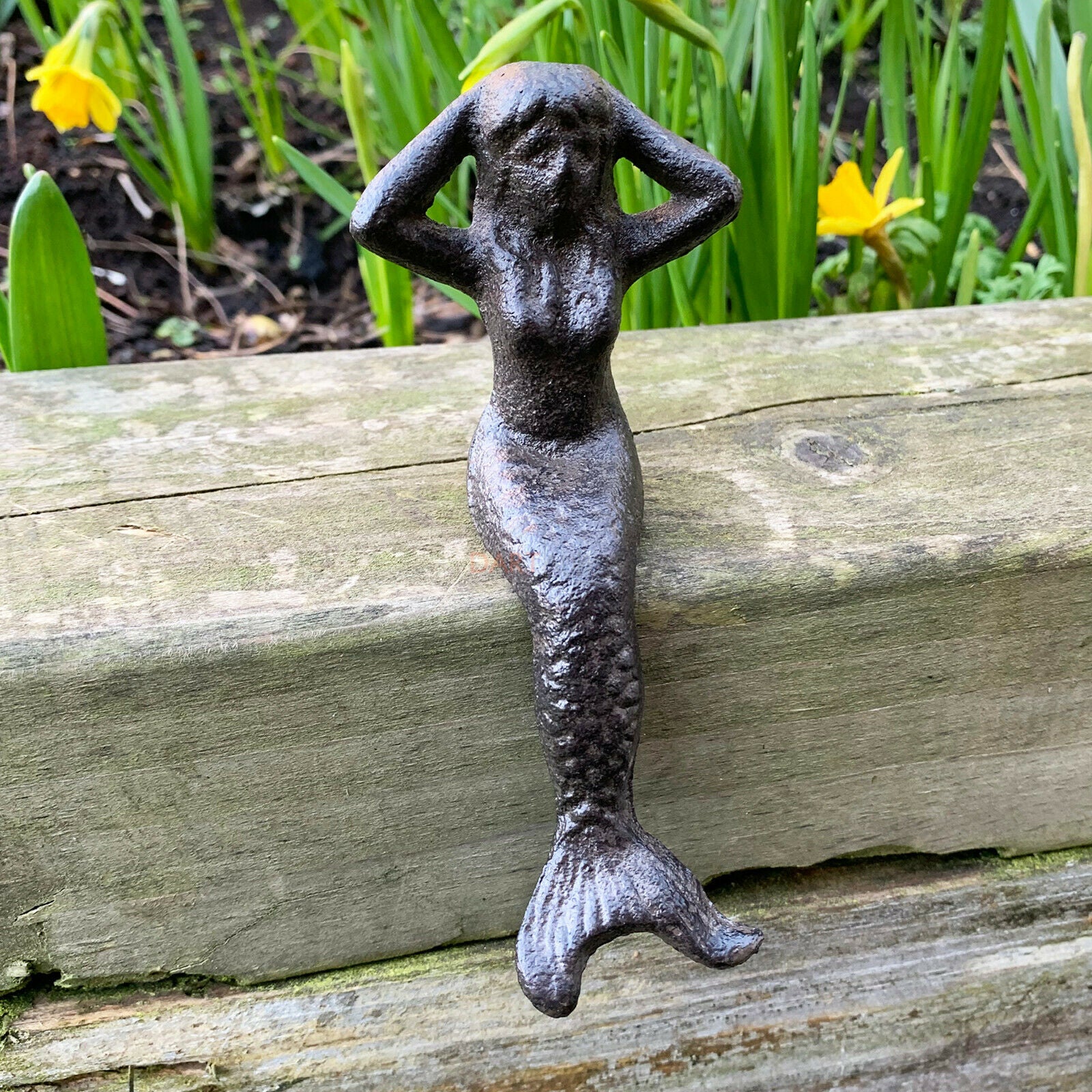 Shelf Sitting Cast Iron Mermaid Decorative Ornament 13cm