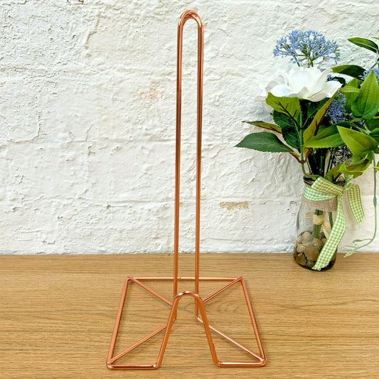 Copper Wire Metal Kitchen Roll Storage Holder 31cm