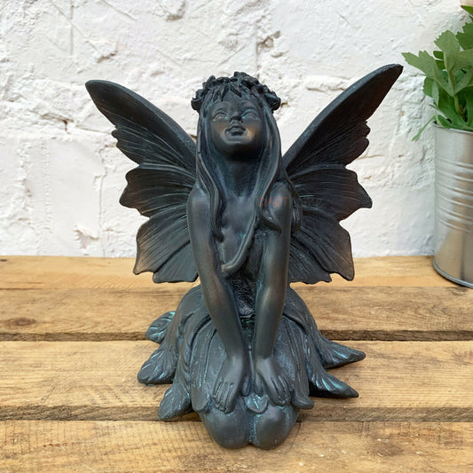 Bronze Resin Flower Fairy Girl Ornament C