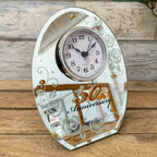 Spiegeluhr zum 50. Goldenen Hochzeitstag, 16 cm