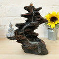 Stone Buddha Incense Backflow Cone Burner Mountain Waterfall