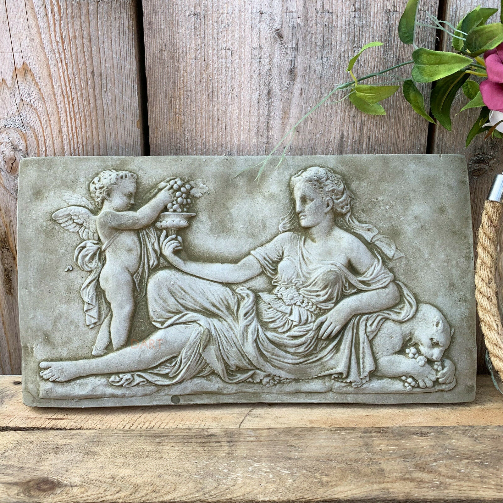 Stone Roman Lady Wall Plaque