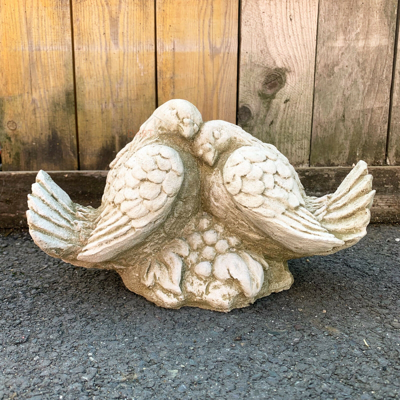 Heavy Stone Turtle Doves In Love Sculpture