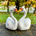 Miniature White Resin Loving Swan Decorations 10cm