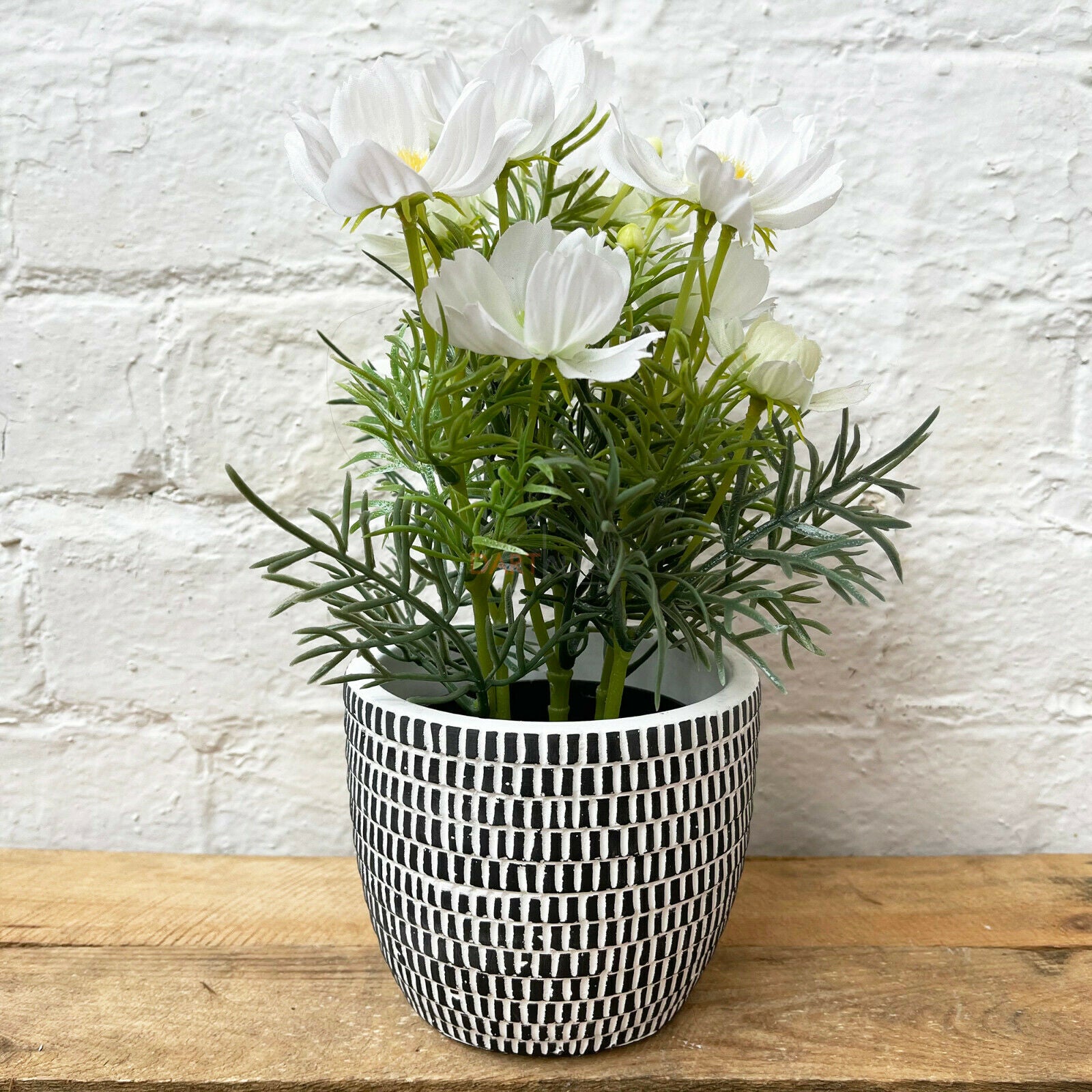 Cement Black Tile Plant Pot Holder