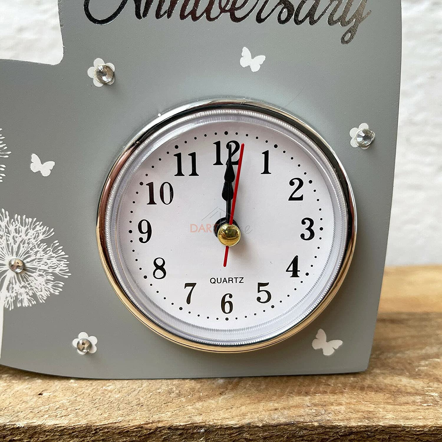 25th Silver Anniversary Love Heart Clock