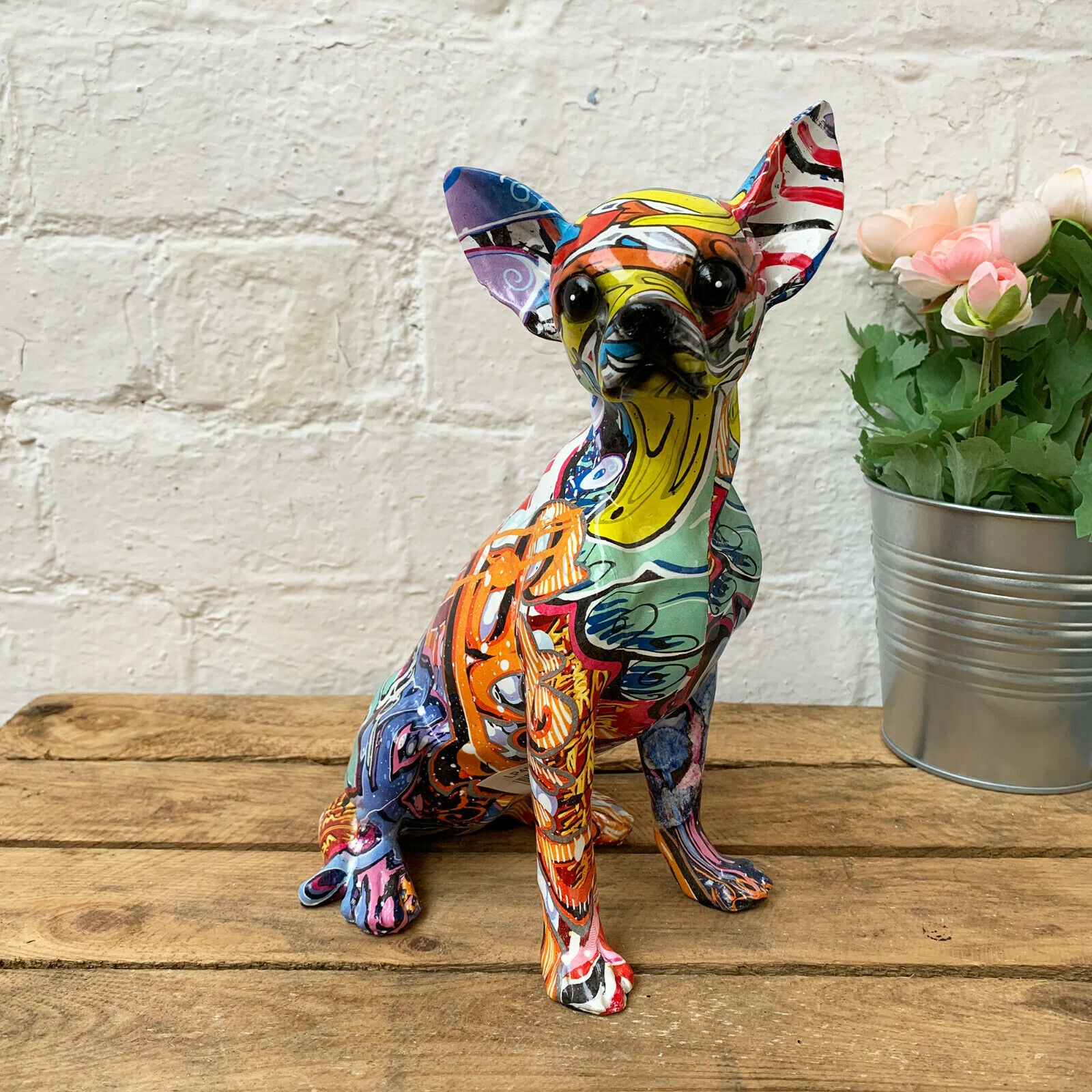 Graffiti sitzendes Chihuahua-Hundeornament