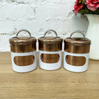 Copper & White Tea Coffee Sugar Storage Canisters