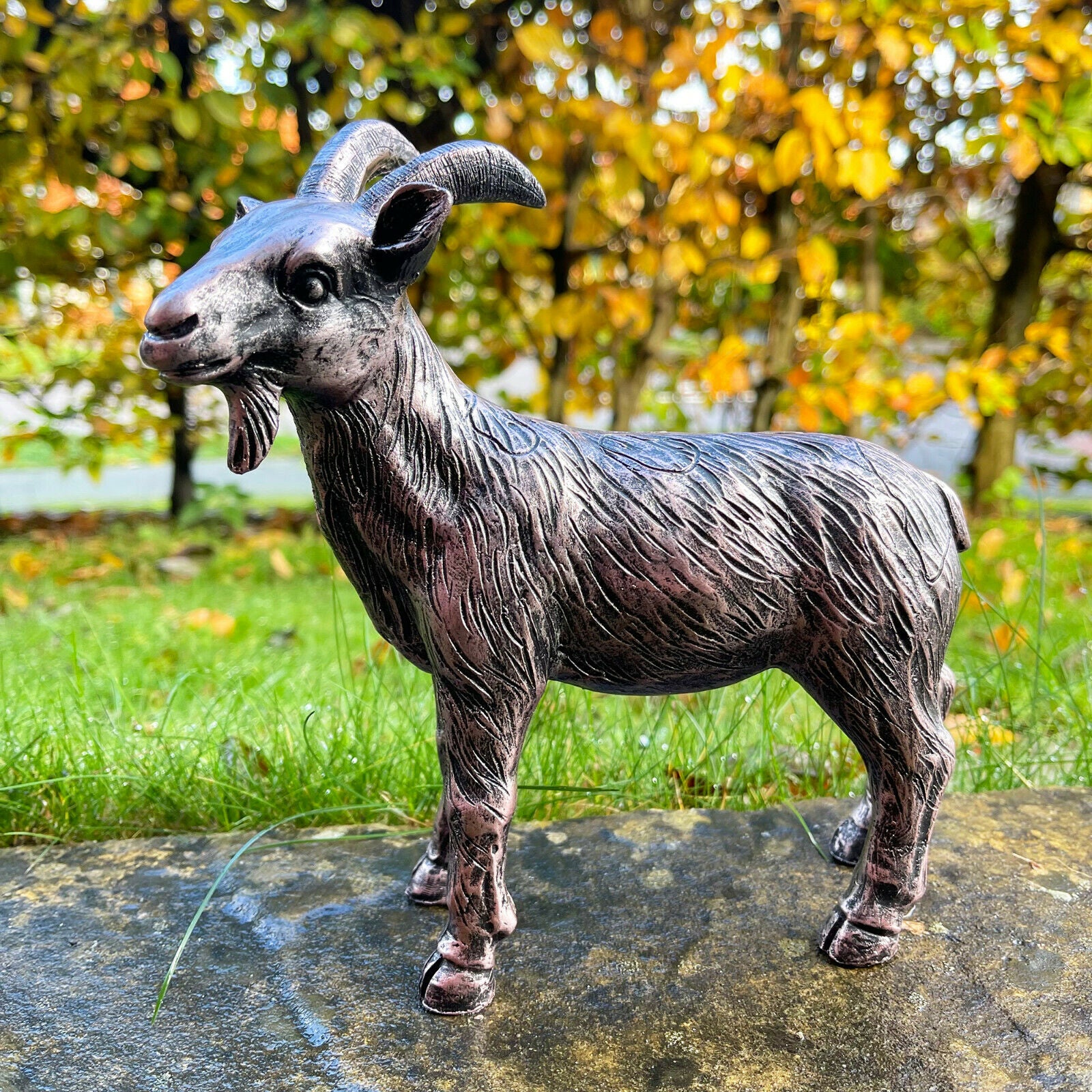 Goat Resin Darthome Bronze Goat Garden Ornament 20x19x6cm – Darthome Limited