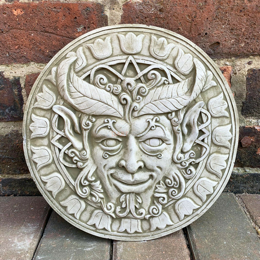 Stone Wiccan Face Wall Plaque