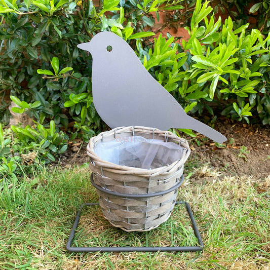 Silhouette Bird Lined Planter