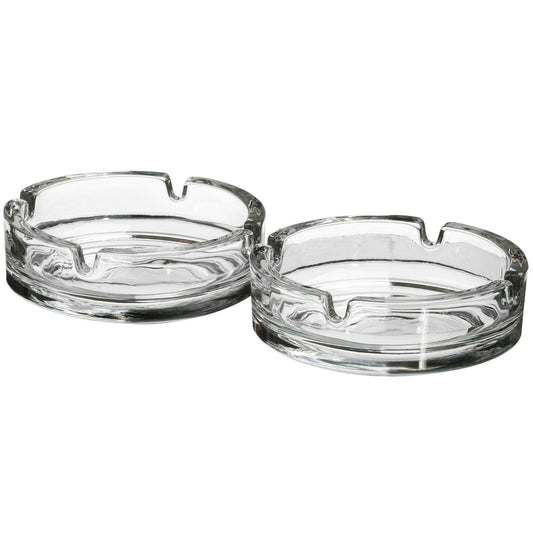 Set Of 2 Stackable Glass Ashtrays