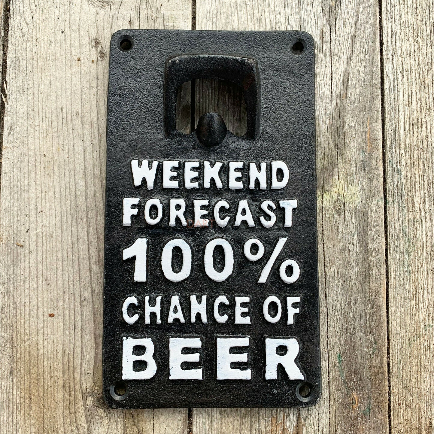 Cast Iron Weekend Forecast Wall Bottle Opener