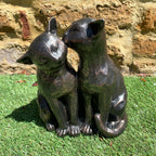 Schwarze Putzkatzen-Gartendekoration