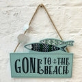 Wood Nautical Gone To The Beach Bathroom Wall Plaque 20cm