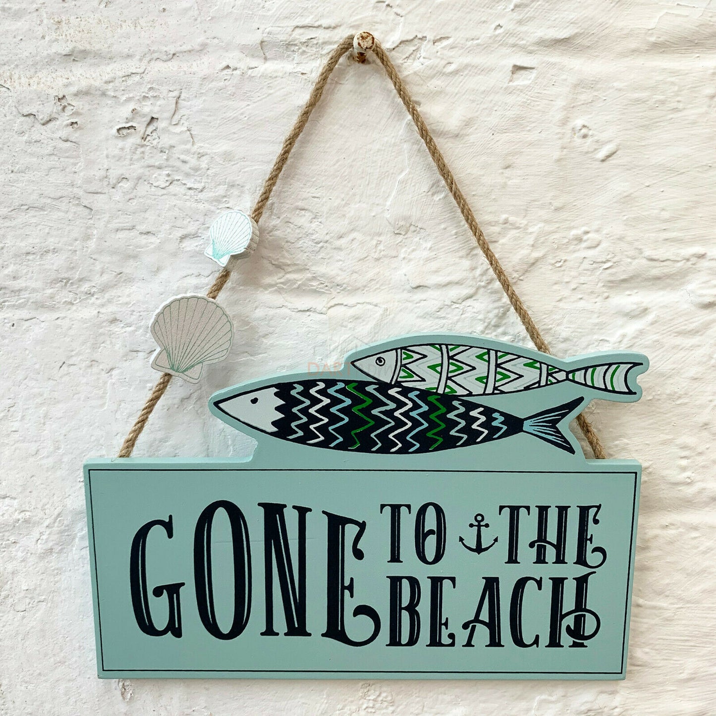 Wood Nautical Gone To The Beach Bathroom Wall Plaque 20cm