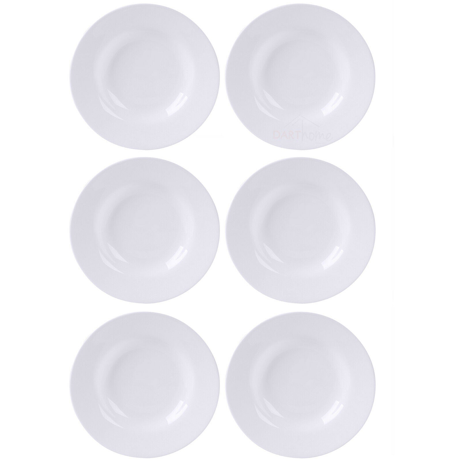 Set mit 6 weißen, runden Suppentellern