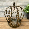 Gold Metal Crown Candle Holder