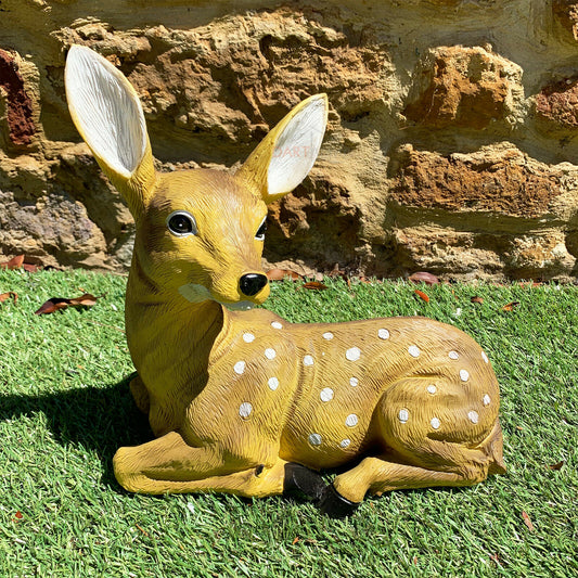 Spotted Yellow Deer Garden Sculpture