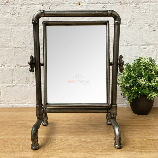 Industrial Metal Standing Bathroom Vanity Mirror 37cm