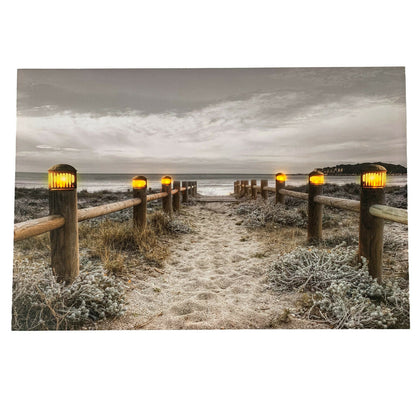 Rectangular Seashore LED Beach Canvas Wall Art 60cm