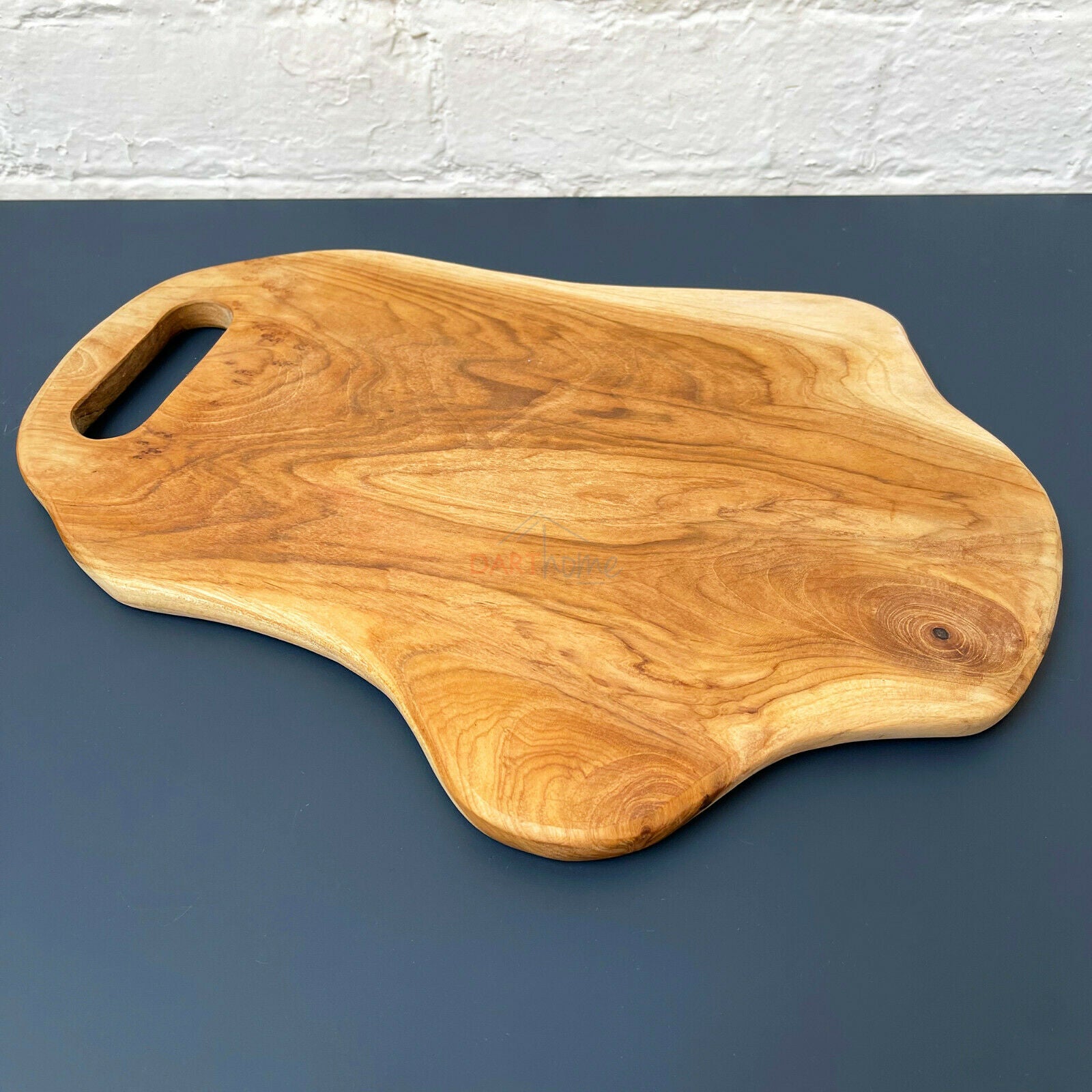 Rustic Teak Wood Kitchen Chopping Board W/ Handle 40x30cm