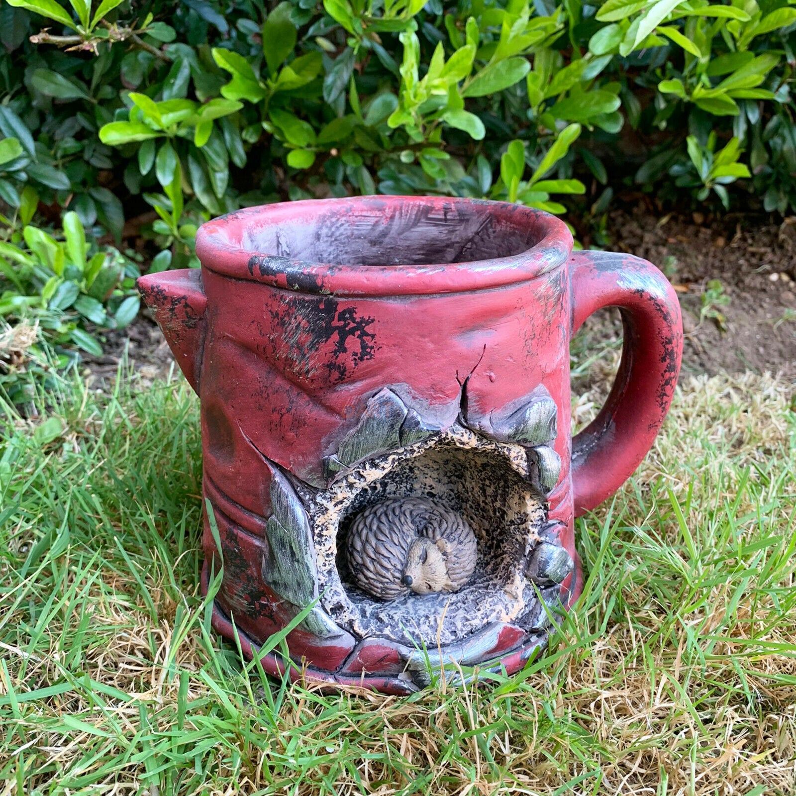 Zementroter Krug-Igel-Übertopf