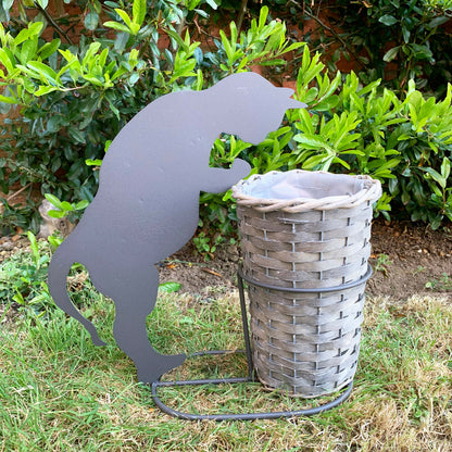 Silhouette Cat Lined Planter