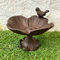 Cast Iron Flower Bird Bath On Stand