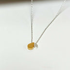 Mutter &amp; Baby Tropfen-Halskette aus Silber und Gold, 45,7 cm