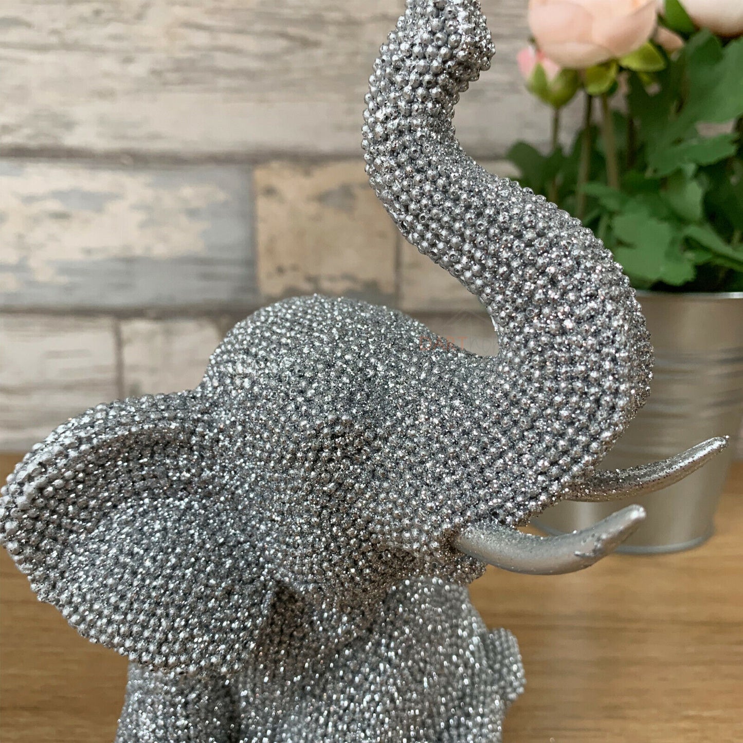 Silver Baby Elephant Ornament