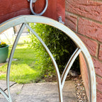 Gewölbter Gartenspiegel aus Metall, 83 cm