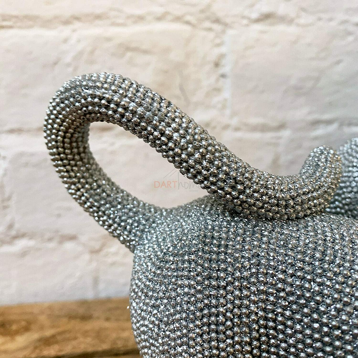 Silver Glitter Cat Couple Ornament