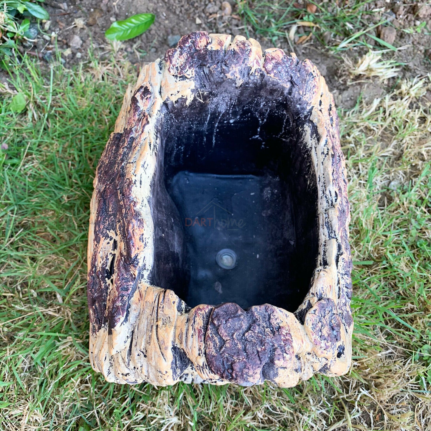 Cement Tree Log Owl Planter