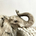 Silver Elephant And Climbing Baby Ornament