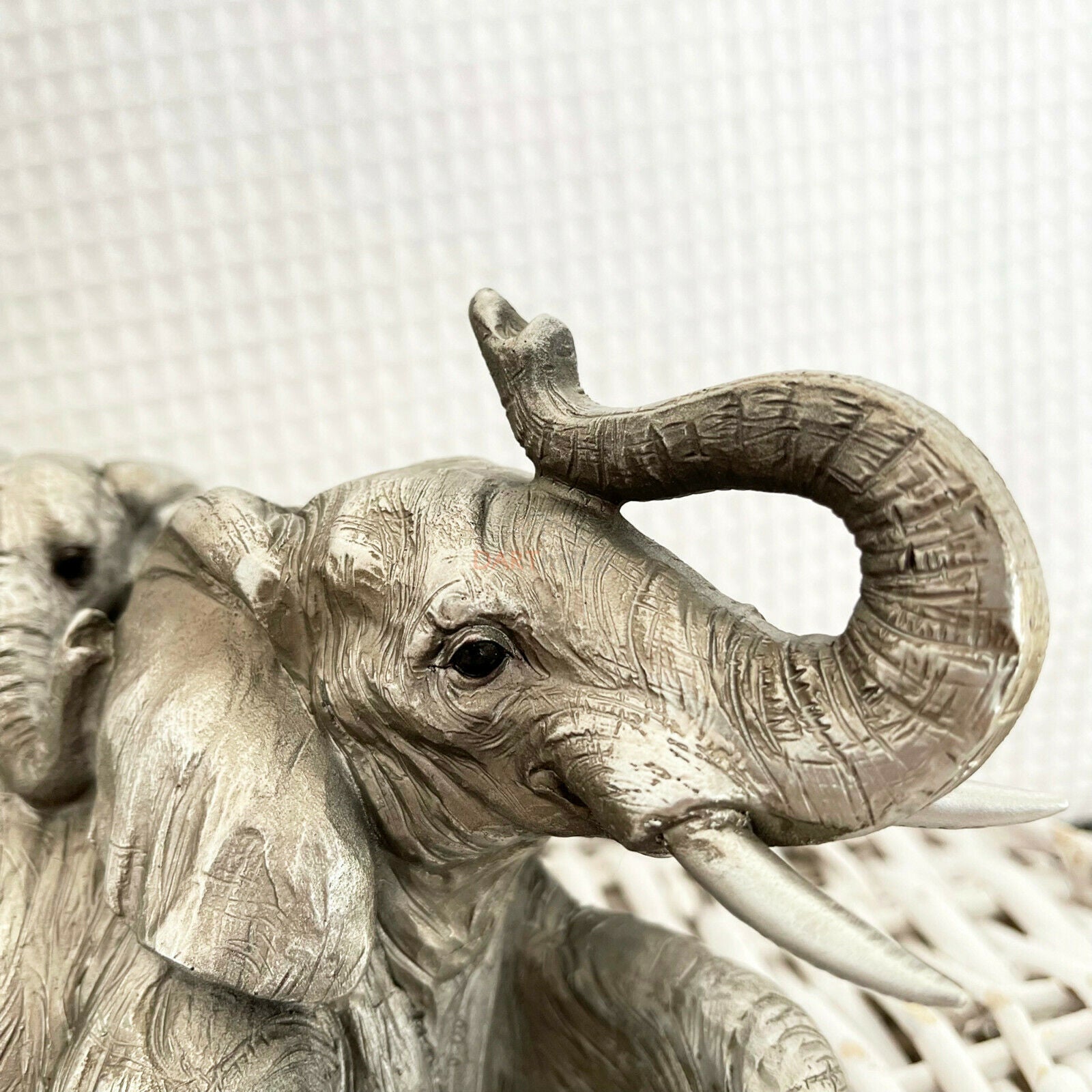 Silver Elephant And Climbing Baby Ornament