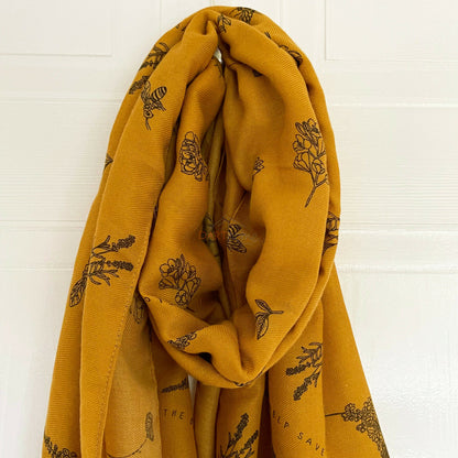 Bee & Wildflower Neck Scarf