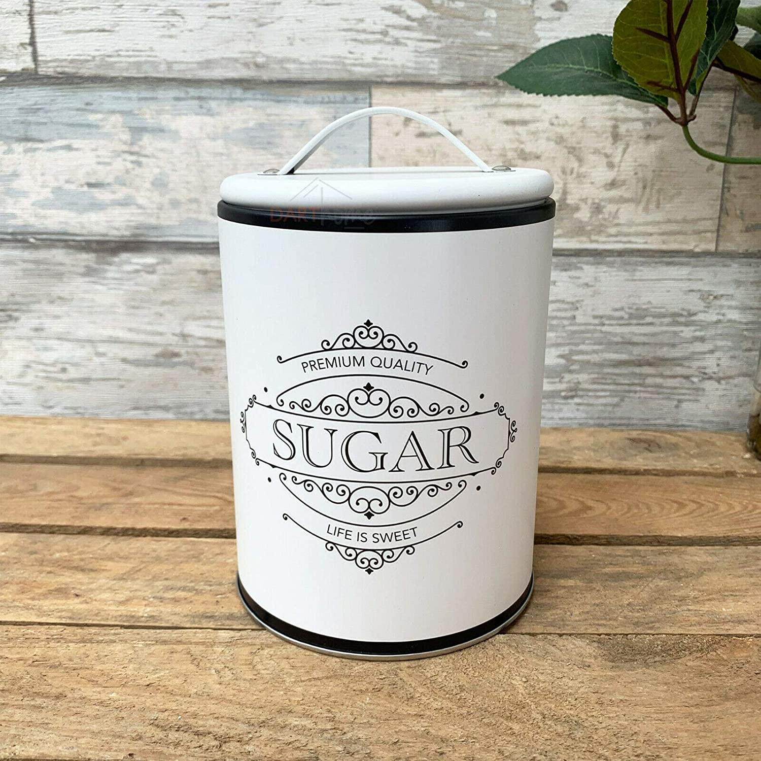 S/3 White Tea Coffee Sugar Canisters